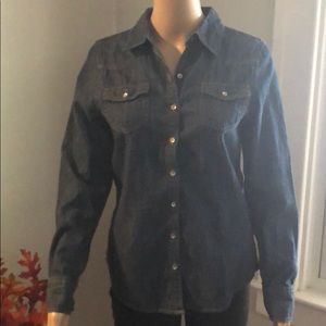 Mudd Girls Size 16 long sleeve soft jean shirt